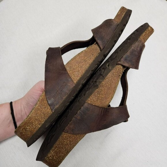 Birkenstock Larisa Womens Sandals Size‎ 41 10 Brown Leather Cork Footbed - Picture 16 of 16